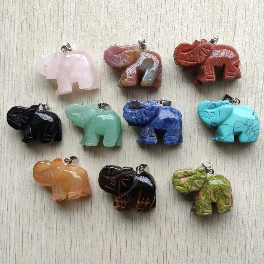 Good quality mix natural stone Carved thick elephant pendants for necklace jewelry making free shipping wholesale 10pcs/lot
Good quality mix natural stone Carved thick elephant pendants for necklace jewelry making free shipping wholesale 10pcs/lot