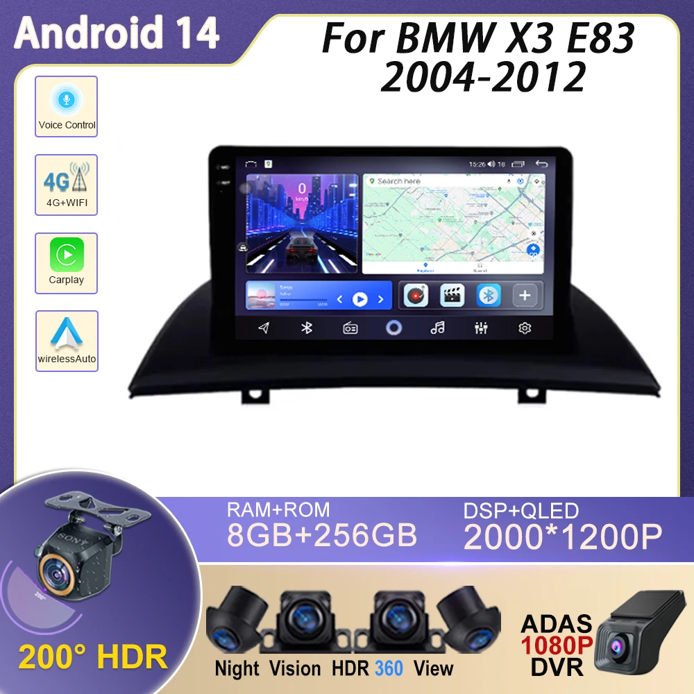 Car Android For BMW X3 E83 2004 - 2012 Auto Radio Stereo Head Unit Multimedia Player GPS Navigation 4G WIFI BT No 2din DVD DSP
Car Android For BMW X3 E83 2004 - 2012 Auto Radio Stereo Head Unit Multimedia Player GPS Navigation 4G WIFI BT No 2din DVD DSP
