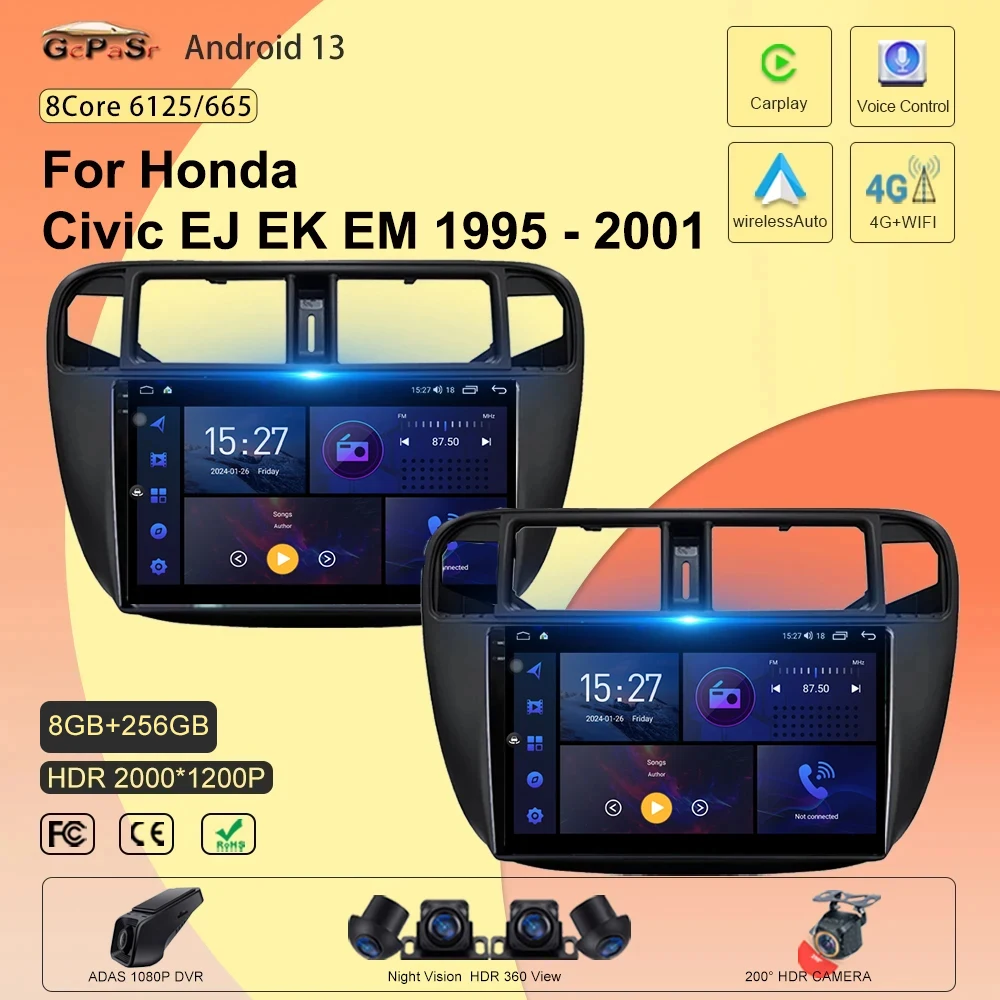 Car Radio Android13 Car Radio Multimedia Player For Honda Civic EJ EK EM 1995 - 2001 Carplay 2 DIN Auto Stereo Navigation GPS BT
Car Radio Android13 Car Radio Multimedia Player For Honda Civic EJ EK EM 1995 - 2001 Carplay 2 DIN Auto Stereo Navigation GPS BT
