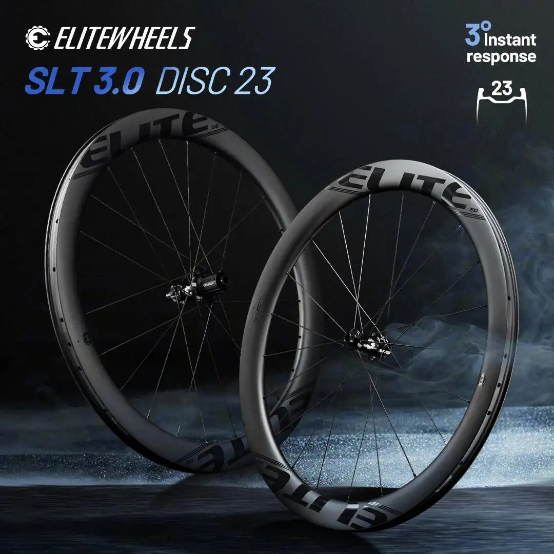 ELITEWHEELS SLT-D 3.0 Road Disc Wheels With Wing 20 Spokes 4 Pawls 60T Ceramic bearing Hub 23mm Inner Width Carbon Racing Wheels
ELITEWHEELS SLT-D 3.0 Road Disc Wheels With Wing 20 Spokes 4 Pawls 60T Ceramic bearing Hub 23mm Inner Width Carbon Racing Wheels