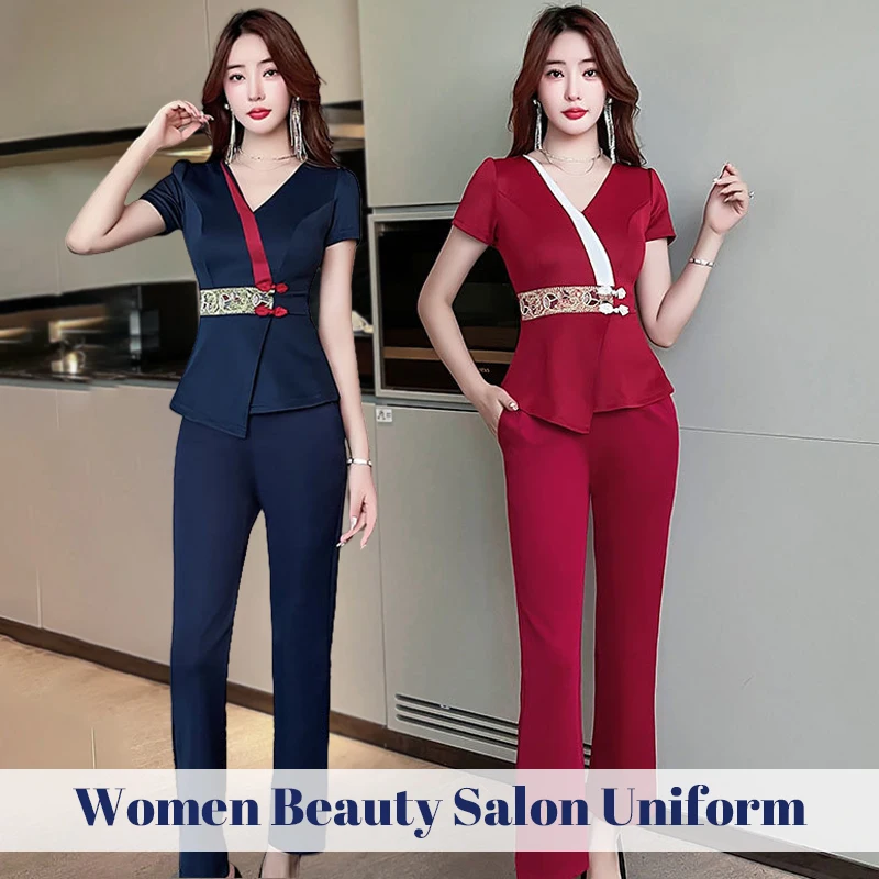 Summer Short Sleeve Beauty Salon Work Uniform Trousers Suit Women Spa Beautician Hotel Massage Foot Therapist Workwear Overalls
Summer Short Sleeve Beauty Salon Work Uniform Trousers Suit Women Spa Beautician Hotel Massage Foot Therapist Workwear Overalls