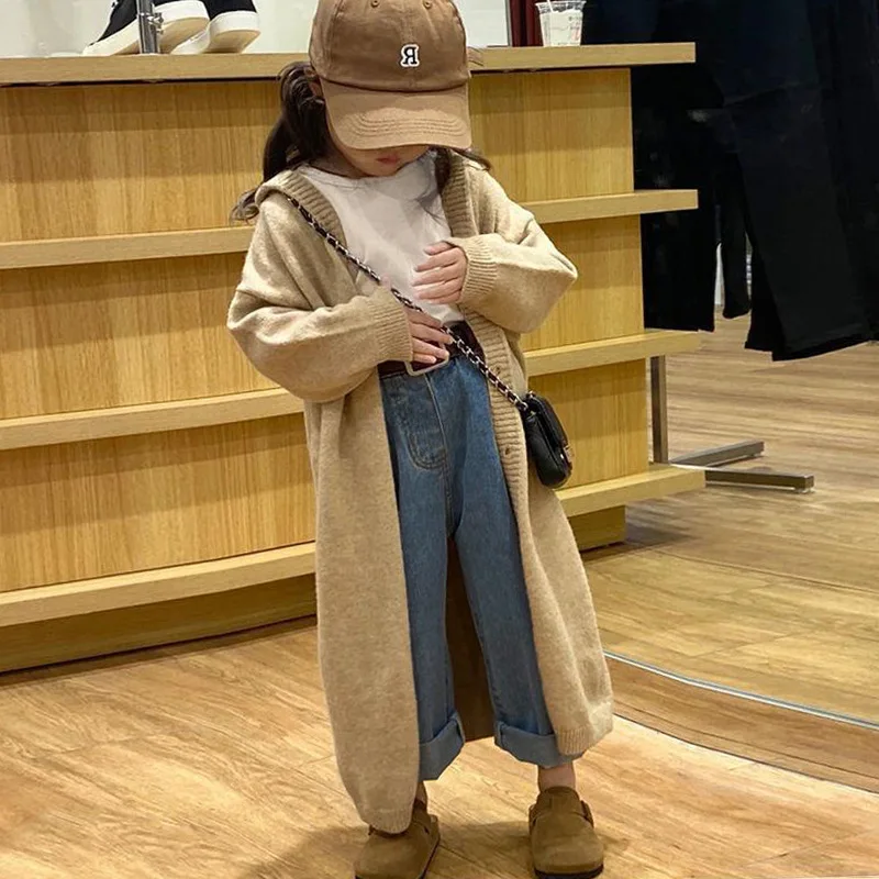 South Korea Children's Clothing Girls' Long Knitted Cardigan Spring Hooded Sweater Coat Children's Fashionable Overcoat
South Korea Children's Clothing Girls' Long Knitted Cardigan Spring Hooded Sweater Coat Children's Fashionable Overcoat