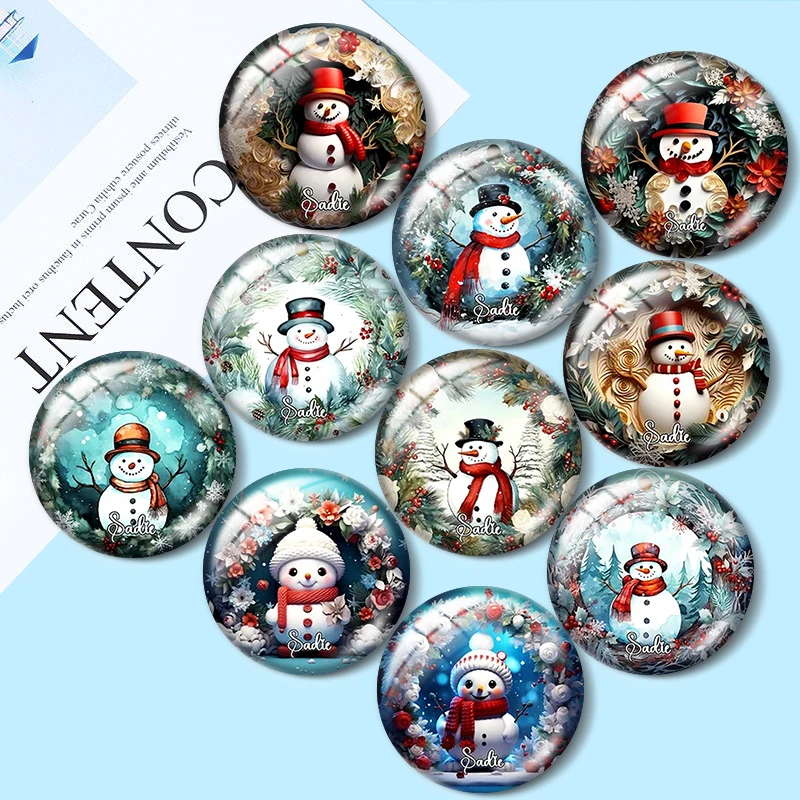 Christmas snowman 12mm/18mm/20mm/25mm Round photo glass cabochon demo flat back Making findings
Christmas snowman 12mm/18mm/20mm/25mm Round photo glass cabochon demo flat back Making findings