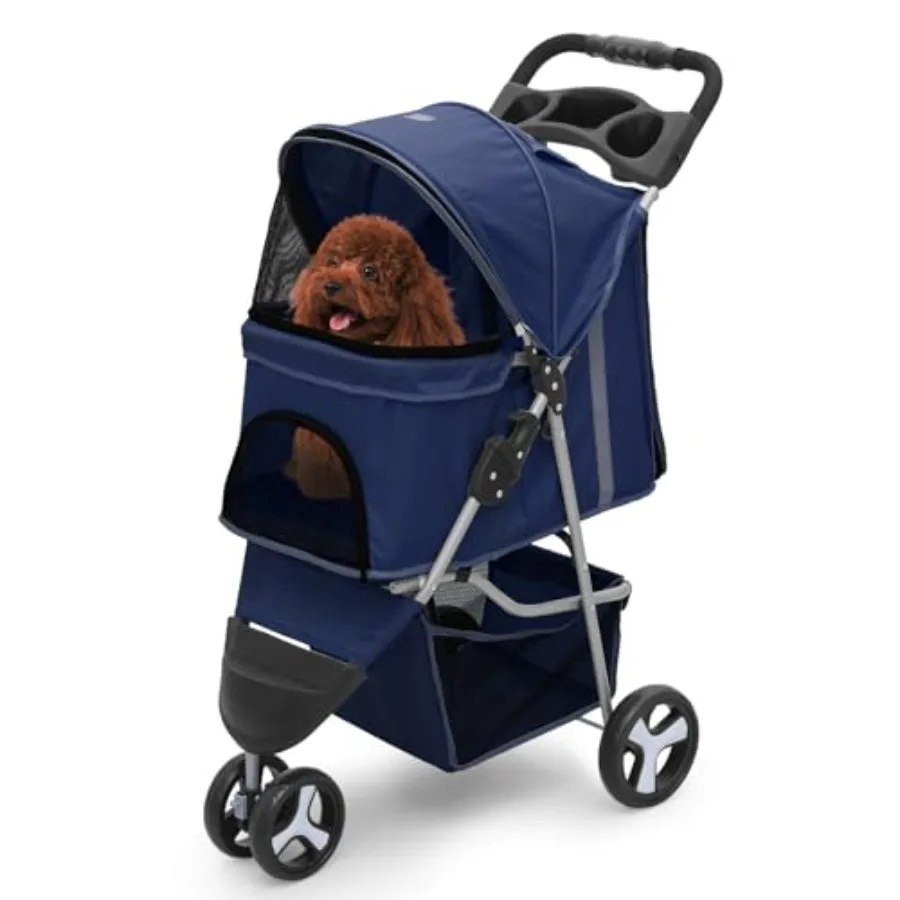 Dog Stroller for Dogs and Cats, Foldable Pet Jogger Stroller with Cup Holders and Bottom Storage, Navy Blue, Supports Pets up t
Dog Stroller for Dogs and Cats, Foldable Pet Jogger Stroller with Cup Holders and Bottom Storage, Navy Blue, Supports Pets up t