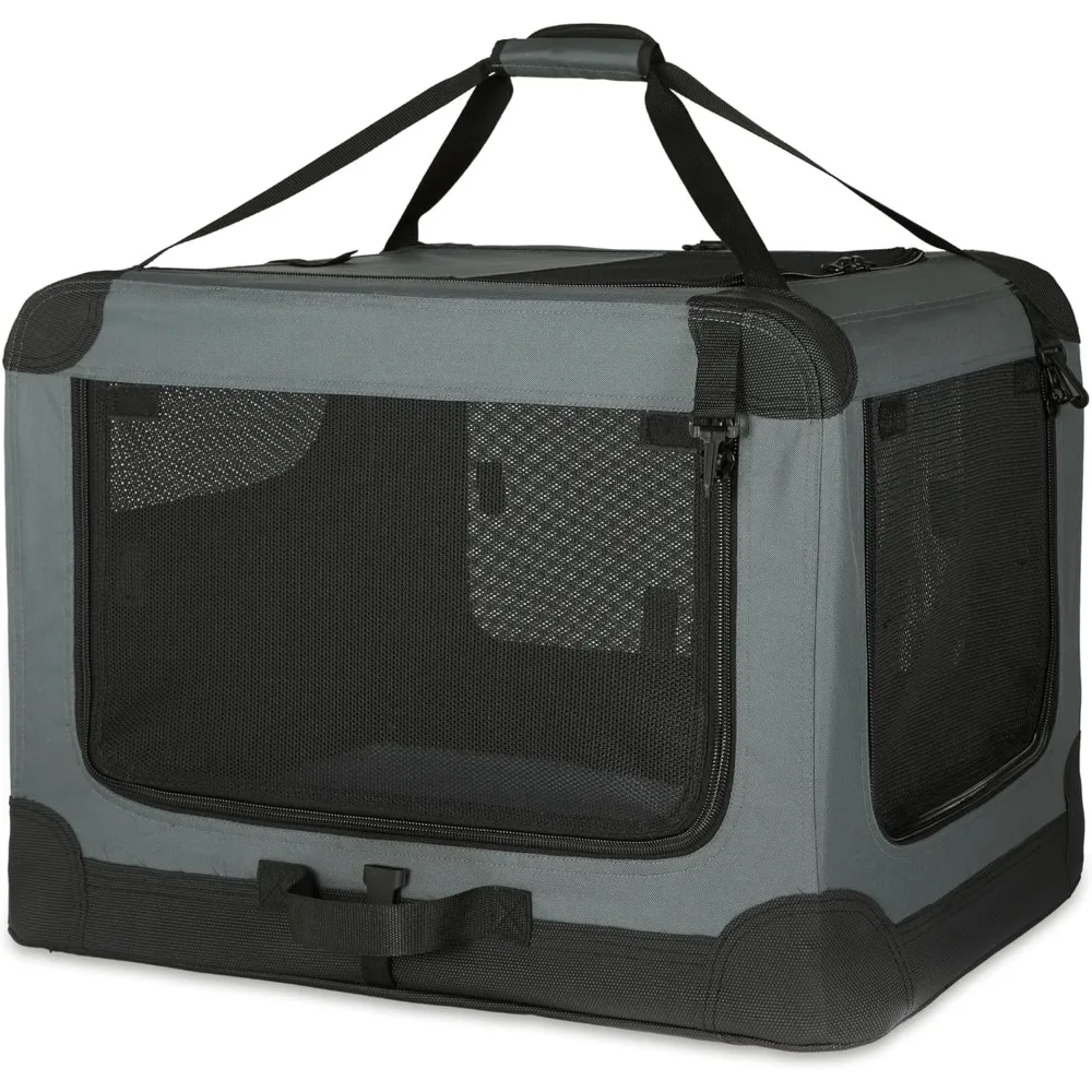 4-Doors Portable Soft-Sided Folding Travel Crate Kennel for cat, Dog, and Other Small Animals, Grey, L 36" x 24" x 24"
4-Doors Portable Soft-Sided Folding Travel Crate Kennel for cat, Dog, and Other Small Animals, Grey, L 36" x 24" x 24"