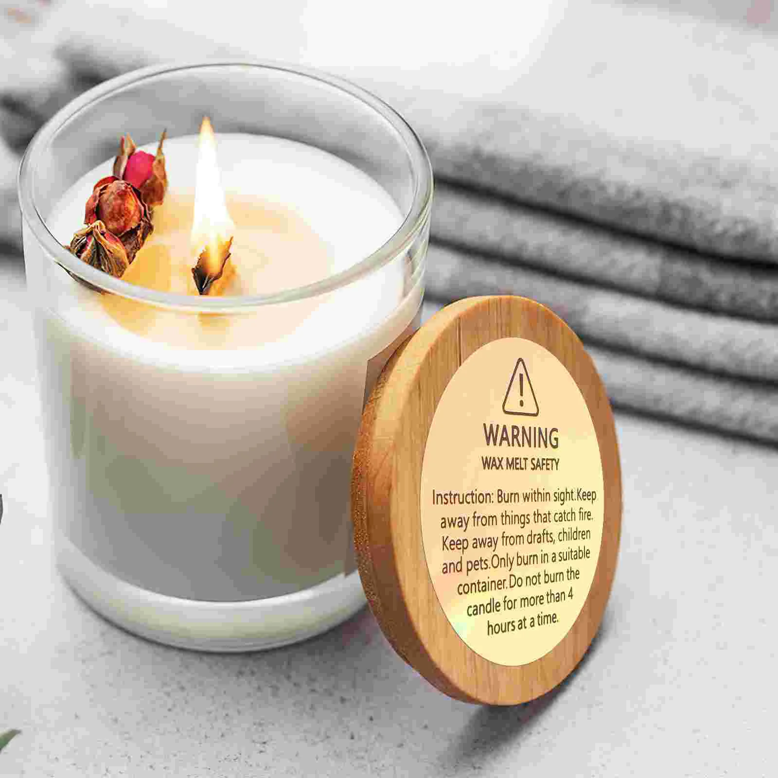 10 Sheets Wax Melt Safety Stickers Container Labels Warning Decals Round Jar Black Candles
10 Sheets Wax Melt Safety Stickers Container Labels Warning Decals Round Jar Black Candles