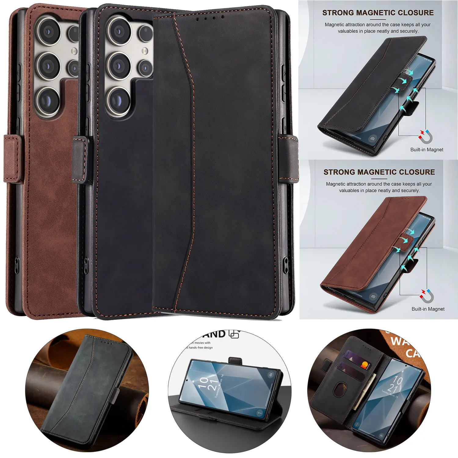 For Samsung For Galaxy S24/S24 Plus/S24 Ultra/S24 FE Faux Leather Wallet Flip Stand Holder Case Card Slots Case Magnetic Cover
For Samsung For Galaxy S24/S24 Plus/S24 Ultra/S24 FE Faux Leather Wallet Flip Stand Holder Case Card Slots Case Magnetic Cover