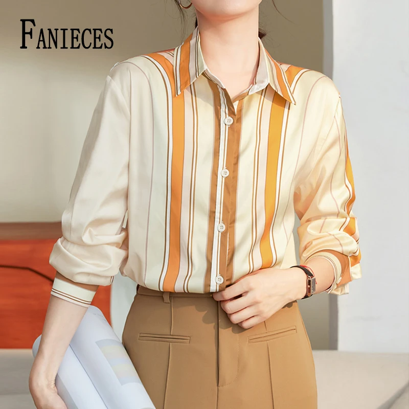 FANIECES Chic Striped Print Women Shirt Spring Long Sleeve Lapel Single-breasted Blouse Elegant Office Ladies Tops Blusas Mujer
FANIECES Chic Striped Print Women Shirt Spring Long Sleeve Lapel Single-breasted Blouse Elegant Office Ladies Tops Blusas Mujer