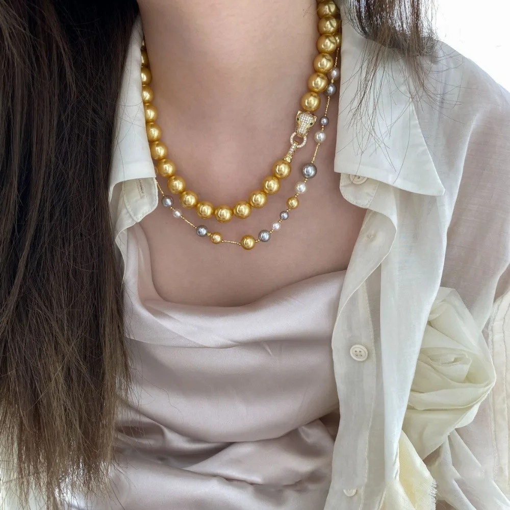 Natural Tahitian Pearl Leopard Head Necklace + South Sea Gold Pearls – Luxury Gift for Our Squad
Natural Tahitian Pearl Leopard Head Necklace + South Sea Gold Pearls – Luxury Gift for Our Squad