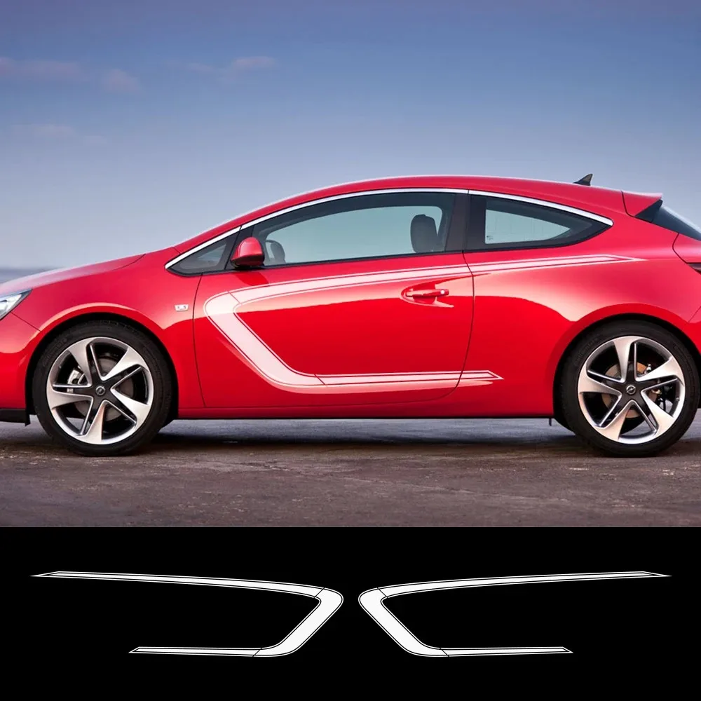 Наклейки на боковую дверь автомобиля для Opel Astra h j g k GTC Racing Sport Stripes, стильная виниловая пленка, декоративные наклейки, аксессуары для автотюнинга
Наклейки на боковую дверь автомобиля для Opel Astra h j g k GTC Racing Sport Stripes, стильная виниловая пленка, декоративные наклейки, аксессуары для автотюнинга