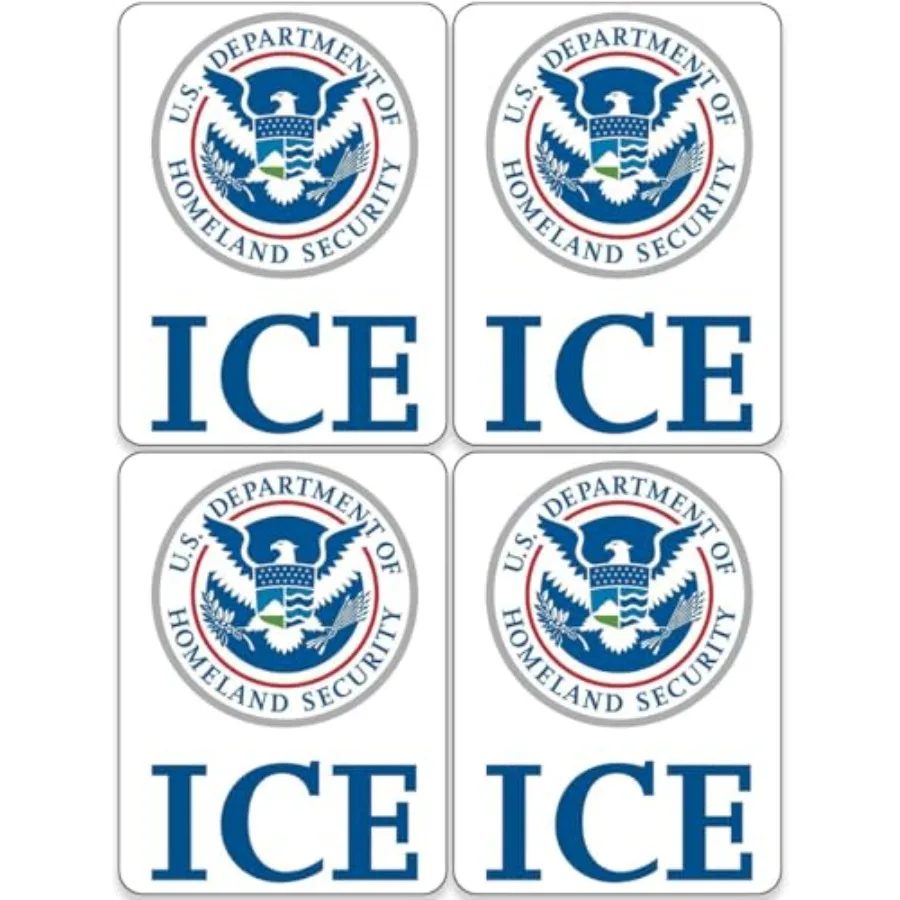 4-Pack: ICE Bumper Sticker Homeland Security Logo Support Border Patrol Conservative Republica Vinyl Decal for car Truck or Van
4-Pack: ICE Bumper Sticker Homeland Security Logo Support Border Patrol Conservative Republica Vinyl Decal for car Truck or Van