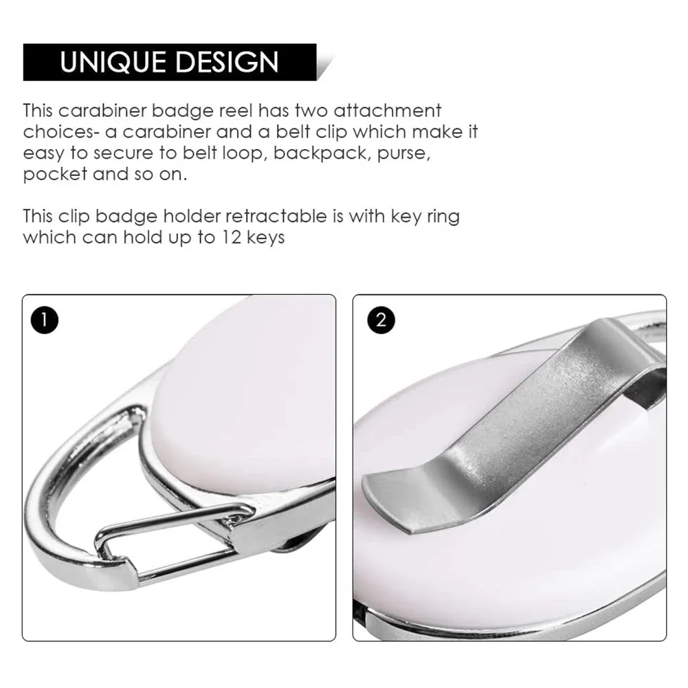Retractable Badge Holder with Carabiner Reel Clip and Key Ring for ID Card Key Keychain Holders Black 10 Pieces,White HOT
Retractable Badge Holder with Carabiner Reel Clip and Key Ring for ID Card Key Keychain Holders Black 10 Pieces,White HOT