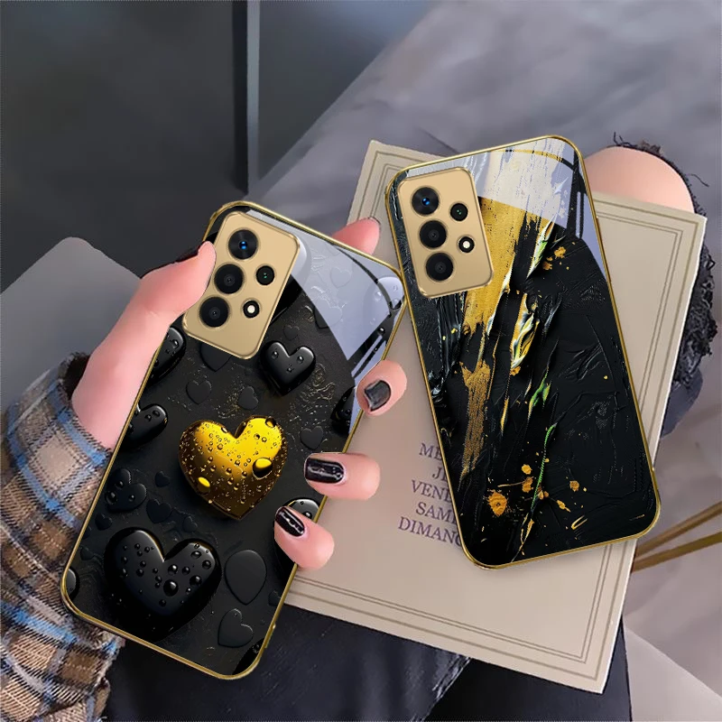 Dazzling golden color For Samsung A 01 52S A04 A05S A10 A12 A13 22 23 24 36 42 M02 Note 10 20Ultra 8 9 Golden glass phone case 
Dazzling golden color For Samsung A 01 52S A04 A05S A10 A12 A13 22 23 24 36 42 M02 Note 10 20Ultra 8 9 Golden glass phone case