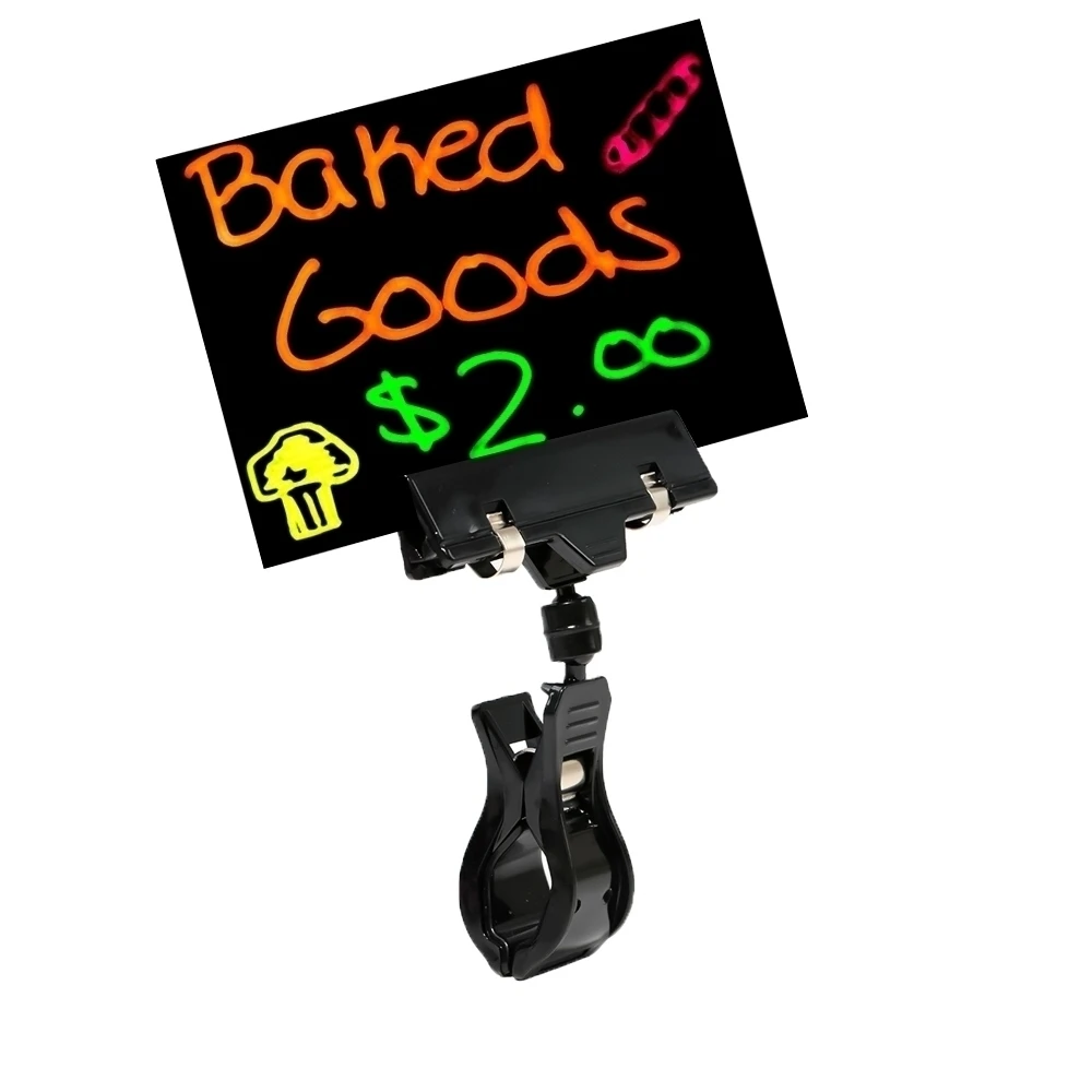 Erasable Black Price Tag Card Supermarket Shop Fruit Promotions Talker Board Mechanical Thumb Clip Display Holder
Erasable Black Price Tag Card Supermarket Shop Fruit Promotions Talker Board Mechanical Thumb Clip Display Holder