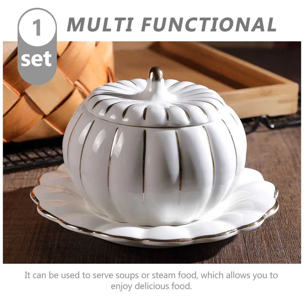 1 set Ceramic Food Container Soup Bowl Stew Pot Set Pumpkin Shaped Serving Lid Dessert Baby Rice Eggs Buns Steam Heat
1 set Ceramic Food Container Soup Bowl Stew Pot Set Pumpkin Shaped Serving Lid Dessert Baby Rice Eggs Buns Steam Heat