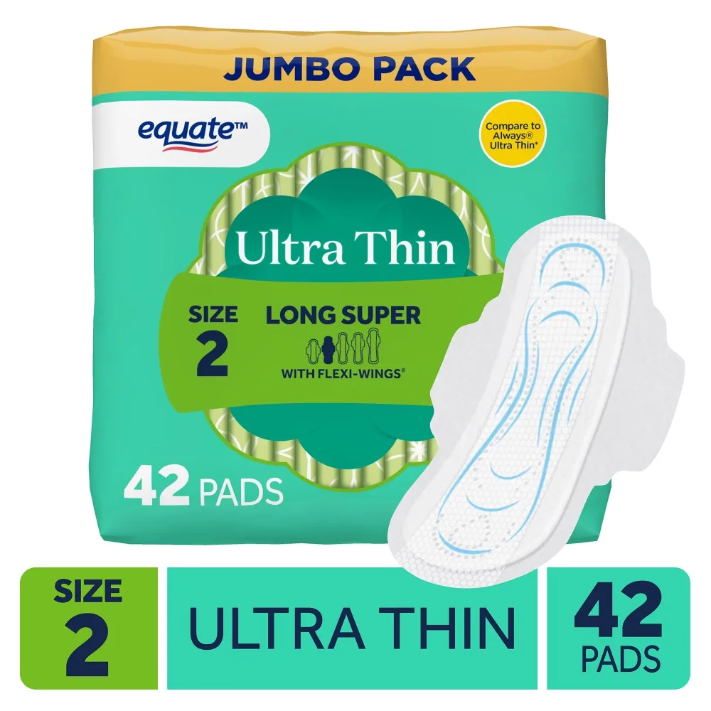 Ultra Thin Maxi Pads with Flexible Side Wings for Women, Extra Long Super Absorbent Overnight Sanitary Napkins, Size 2 Regular Flow, 42 Count Pack of Comfort Menstrual Pads for Daytime and Nighttime Protection, Leakproof
Ultra Thin Maxi Pads with Flexible Side Wings for Women, Extra Long Super Absorbent Overnight Sanitary Napkins, Size 2 Regular Flow, 42 Count Pack of Comfort Menstrual Pads for Daytime and Nighttime Protection, Leakproof
