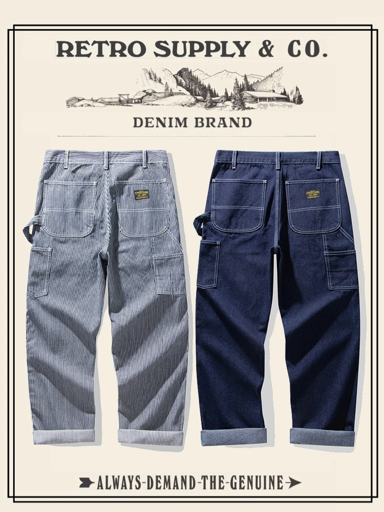 Ретро Американский Sle Coal Miner Свободная рабочая одежда Длинные брюки Оригинальный цвет Джинсовые полоски Повседневные молодежные осенние джинсы
Ретро Американский Sle Coal Miner Свободная рабочая одежда Длинные брюки Оригинальный цвет Джинсовые полоски Повседневные молодежные осенние джинсы