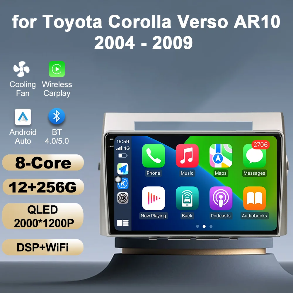 Car Radio Video Mulltmedia Player for Toyota Corolla Verso AR10 2004 - 2009 GPS Navi Android OS WiFi 4G DSP Stereo BT Head Unit
Car Radio Video Mulltmedia Player for Toyota Corolla Verso AR10 2004 - 2009 GPS Navi Android OS WiFi 4G DSP Stereo BT Head Unit