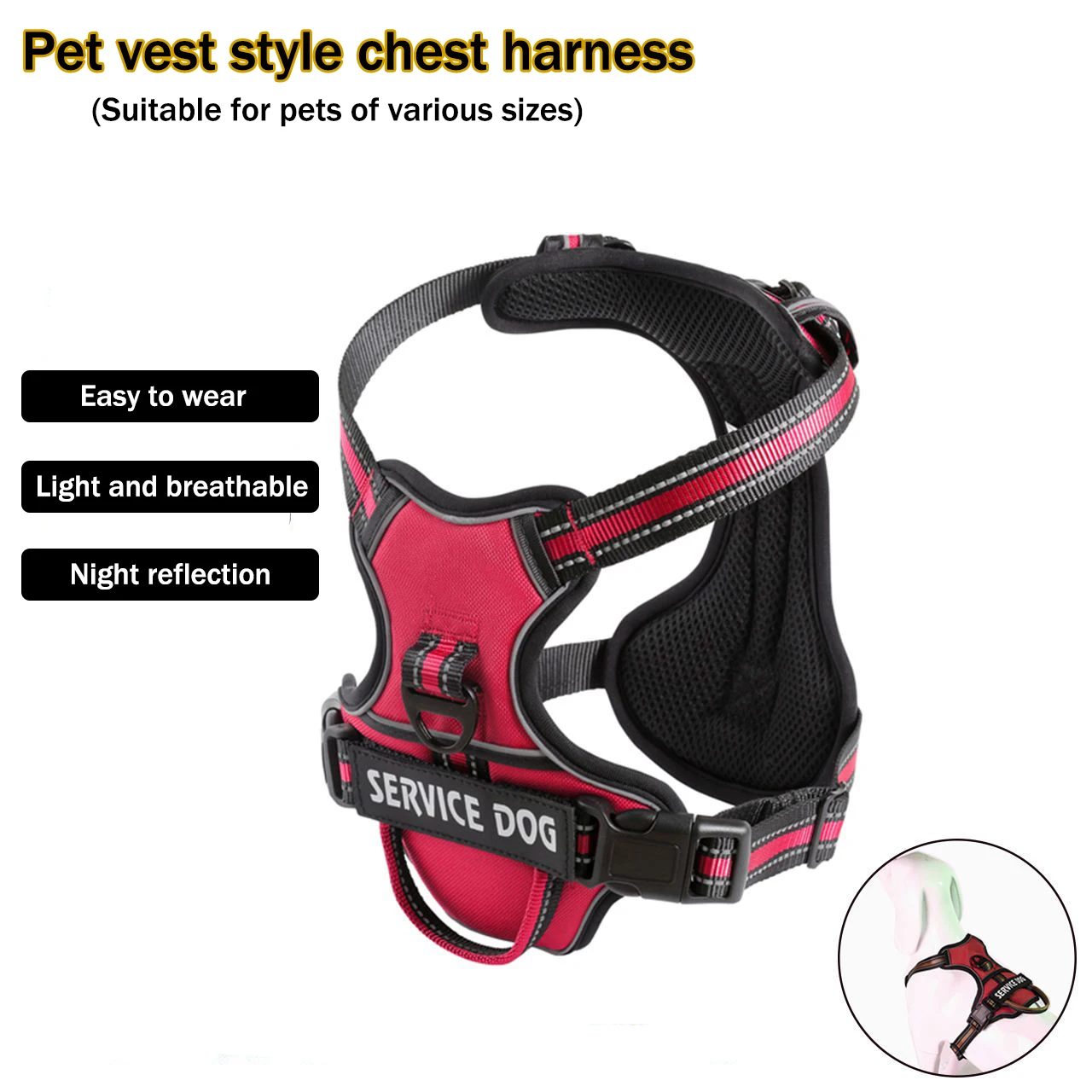 Adjustable Nylon Dog Harness Vest Reflective Soft Breathable No Pull Dog Harness Pet Harness Leash For Small Medium Large Dogs
Adjustable Nylon Dog Harness Vest Reflective Soft Breathable No Pull Dog Harness Pet Harness Leash For Small Medium Large Dogs