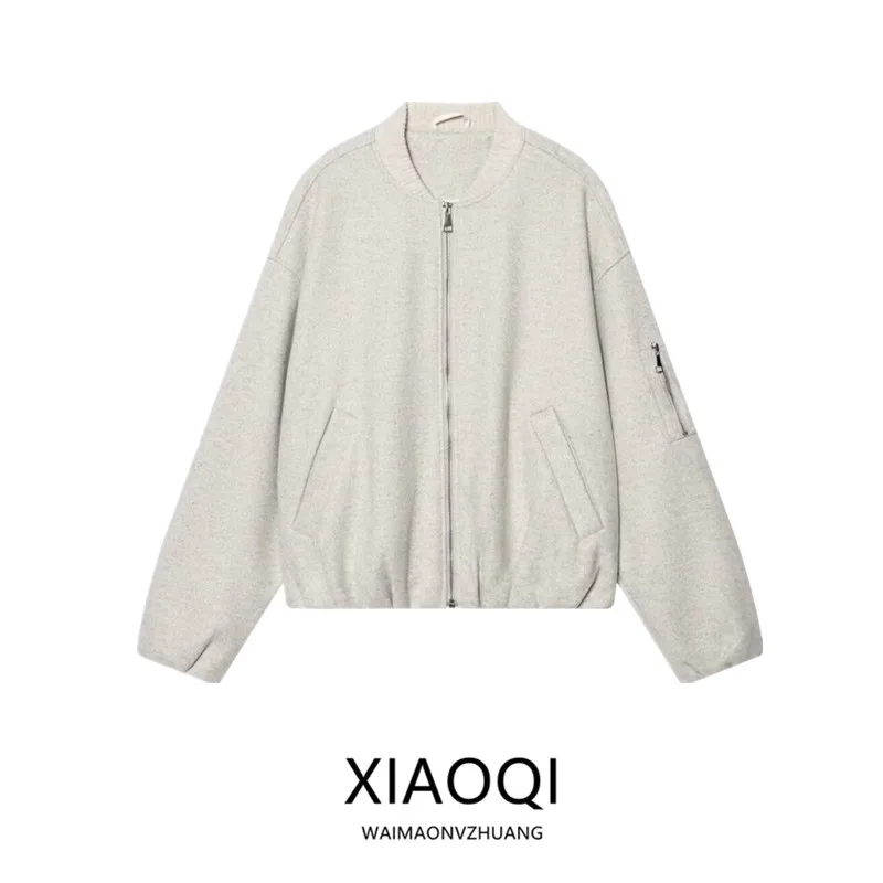 Весна 2026: Женская повседневная свободная шерстяная куртка с длинными рукавами и воротником-стойкой, удобная посадка, на молнии, модная
Весна 2026: Женская повседневная свободная шерстяная куртка с длинными рукавами и воротником-стойкой, удобная посадка, на молнии, модная