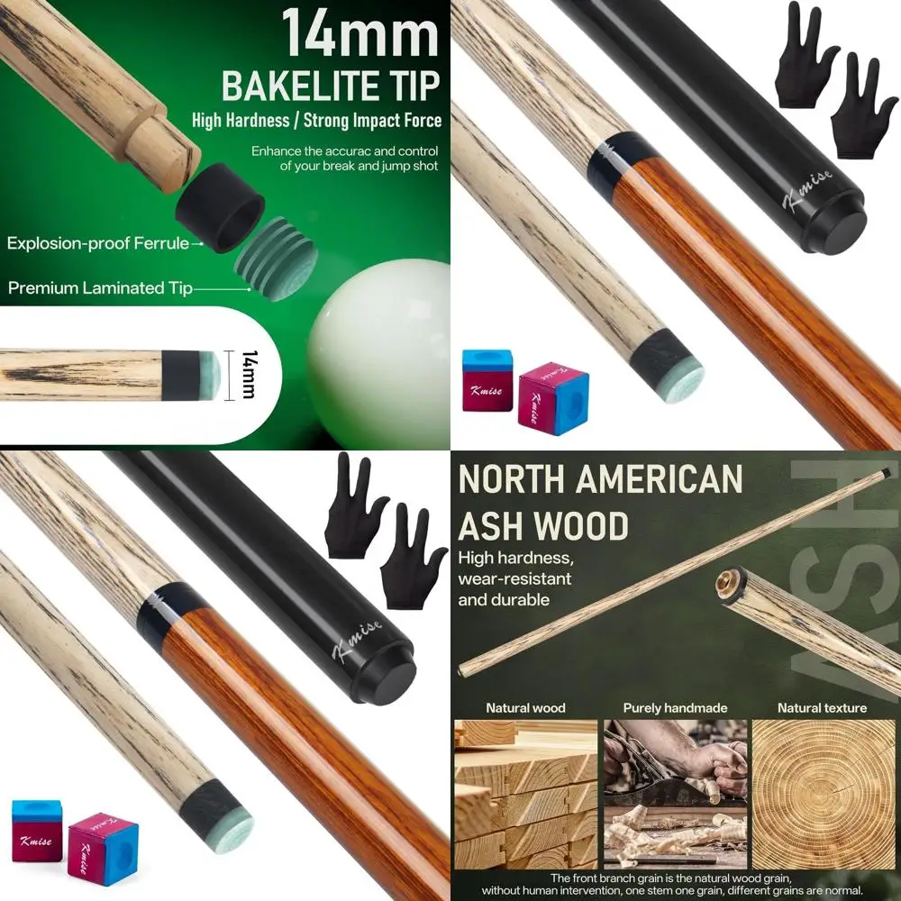 Powerful 21-28oz Pool Cue for Dynamic Breaks and Smooth Jumps with Pro Tip, Chalk & Glove
Powerful 21-28oz Pool Cue for Dynamic Breaks and Smooth Jumps with Pro Tip, Chalk & Glove