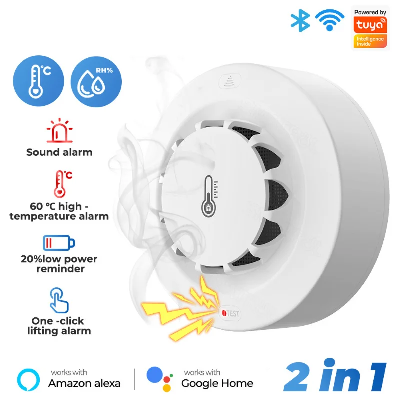 Датчик температуры и влажности дыма с датчиком дыма, Wi-Fi, интеллектуальный детектор температуры и влажности дыма, пожарная сигнализация
Датчик температуры и влажности дыма с датчиком дыма, Wi-Fi, интеллектуальный детектор температуры и влажности дыма, пожарная сигнализация