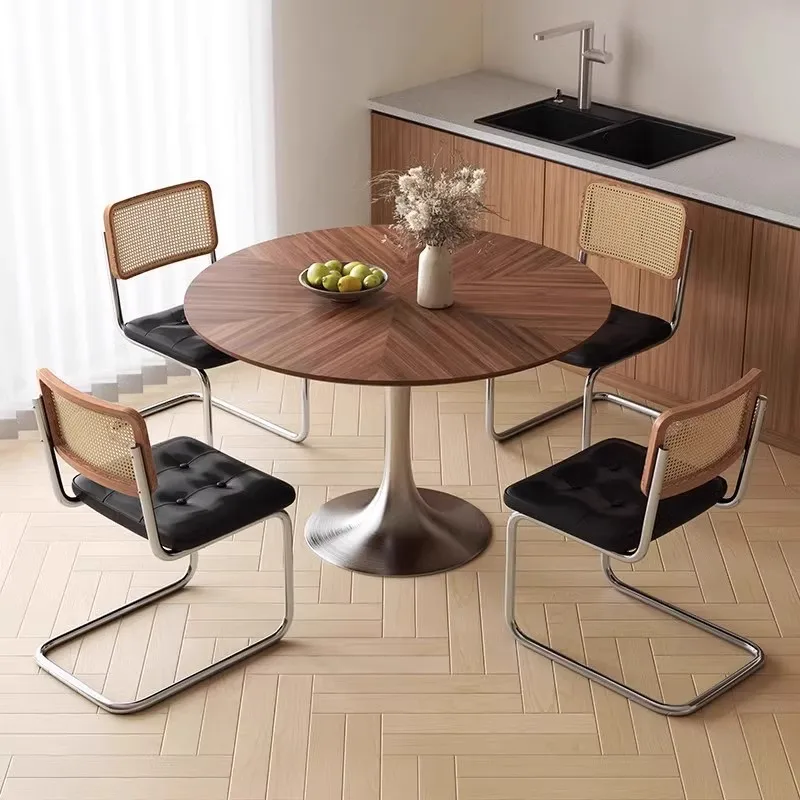 Customizable Tulip Dining Table Bauhaus Solid Wood Parquet Round Negotiation Table
Customizable Tulip Dining Table Bauhaus Solid Wood Parquet Round Negotiation Table