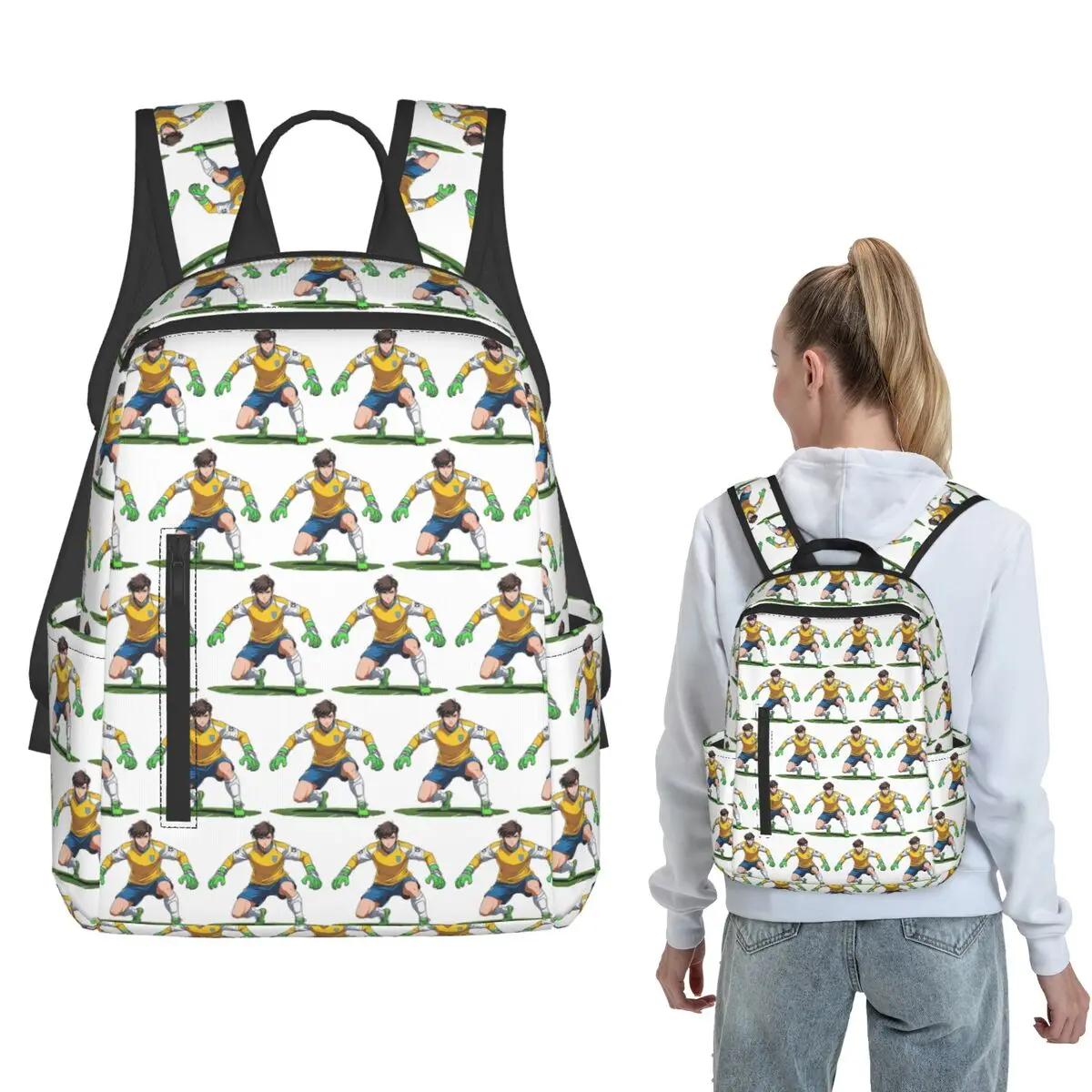 Anime Style Soccer Goalkeeper Green Gloves Backpack Large Capacity Children BookBag School Bag Shoulder Bags for Men Women
Anime Style Soccer Goalkeeper Green Gloves Backpack Large Capacity Children BookBag School Bag Shoulder Bags for Men Women