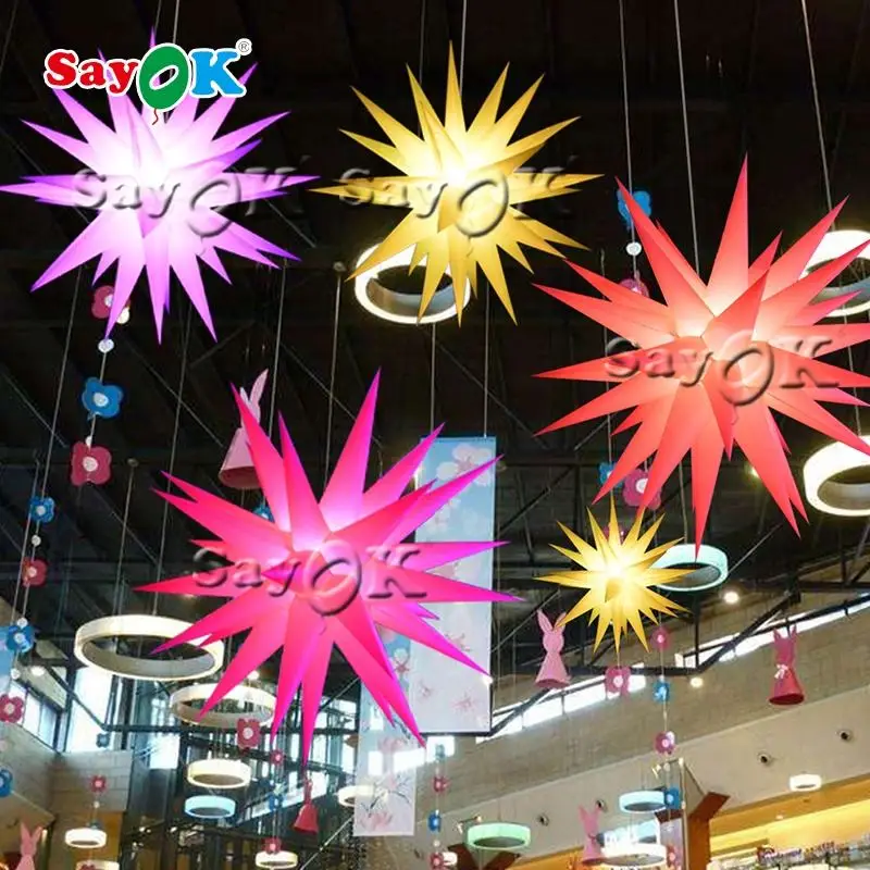 32 Spikes Inflatable Star Hanging Decoration Inflatable Star Balloon With Color Changing For Party Wedding Stage Bar Decor
32 Spikes Inflatable Star Hanging Decoration Inflatable Star Balloon With Color Changing For Party Wedding Stage Bar Decor