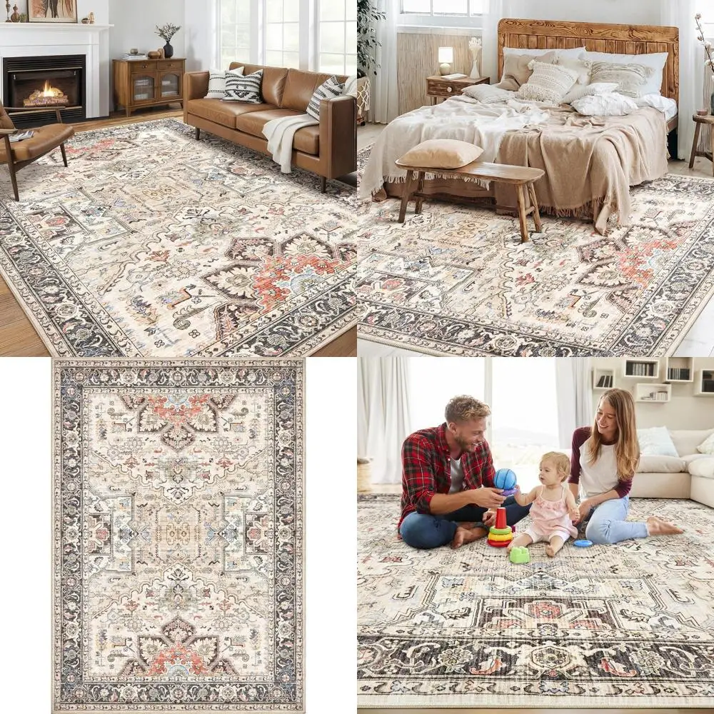 Большой мягкий винтажный ковер с цветочным узором 9x12 футов - ультратонкий, моющийся, с эффектом состаривания, для гостиной, спальни и домашнего декора
Большой мягкий винтажный ковер с цветочным узором 9x12 футов - ультратонкий, моющийся, с эффектом состаривания, для гостиной, спальни и домашнего декора