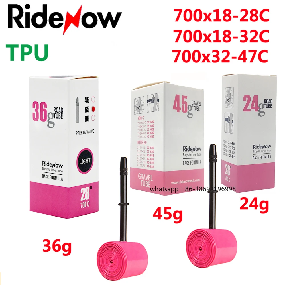RideNow TPU Bike Inner Tube 700C 700x18 23 25 28 32 35 37 40 47C Road Bicycle Tire MTB Bike Camera 29x1.5 1.75 1.9 pneu aro
RideNow TPU Bike Inner Tube 700C 700x18 23 25 28 32 35 37 40 47C Road Bicycle Tire MTB Bike Camera 29x1.5 1.75 1.9 pneu aro