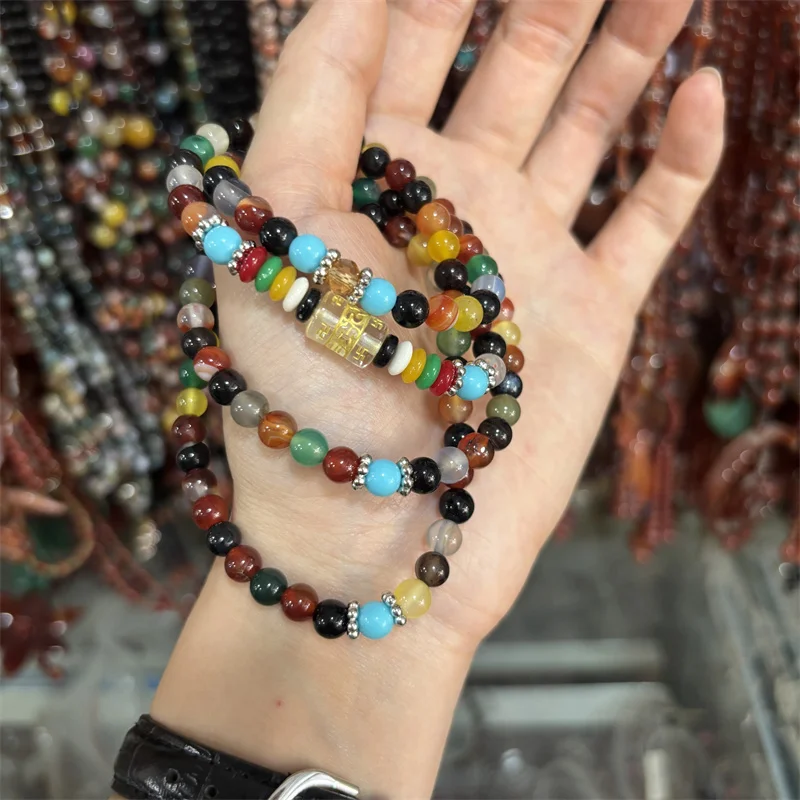 Natural agate multi treasure bracelet with 108 pieces multi circle bracelet long necklace jade bracelet round bead accessory
Natural agate multi treasure bracelet with 108 pieces multi circle bracelet long necklace jade bracelet round bead accessory