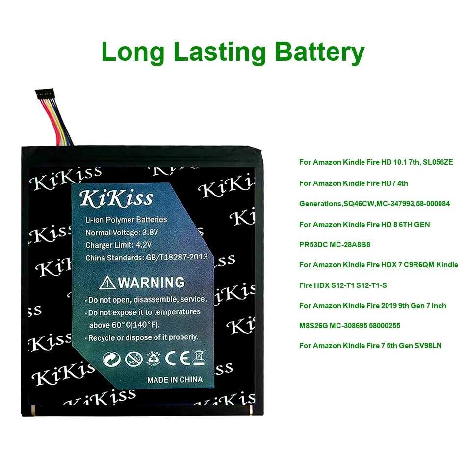 3700-7000mAh Battery ST28 MC-308594 26S1018 For Amazon Kindle Fire HD7 4 4TH 5TH 7 HD X7 6TH 7TH 8 10.1 Gen pr53dc sv98ln 7 2019
3700-7000mAh Battery ST28 MC-308594 26S1018 For Amazon Kindle Fire HD7 4 4TH 5TH 7 HD X7 6TH 7TH 8 10.1 Gen pr53dc sv98ln 7 2019
