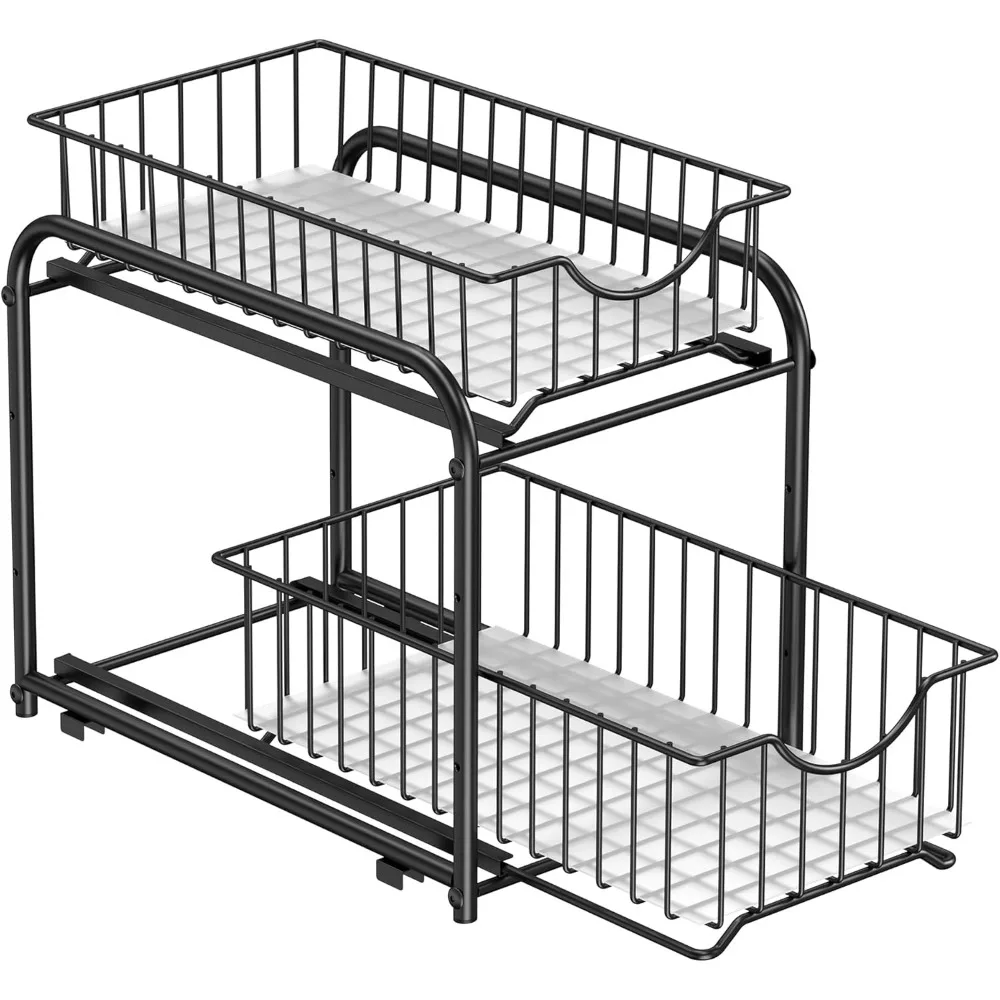 Two Tier Pull Out Cabinet Organizer Under Sink Sliding Basket Drawers Stackable Storage for Kitchen Bathroom
Two Tier Pull Out Cabinet Organizer Under Sink Sliding Basket Drawers Stackable Storage for Kitchen Bathroom