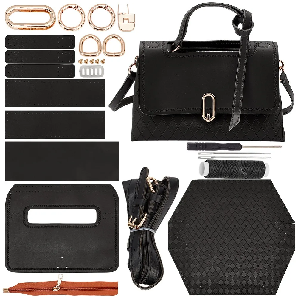 DIY PU Leather Knitting Crochet Bags with Bottom and Shoulder Strap for DIY Craft Shoulder Bags Accessories Black 400x400x1mm
DIY PU Leather Knitting Crochet Bags with Bottom and Shoulder Strap for DIY Craft Shoulder Bags Accessories Black 400x400x1mm
