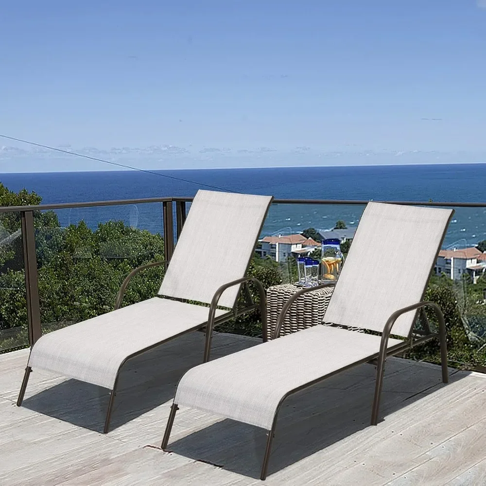 Set of 2 Patio Lounge Chair, Outdoor Chaise Lounge with 5 Adjustable Backrest,Sturdy Steel Frame,Sunbathing Recliner,Beach Chair
Set of 2 Patio Lounge Chair, Outdoor Chaise Lounge with 5 Adjustable Backrest,Sturdy Steel Frame,Sunbathing Recliner,Beach Chair