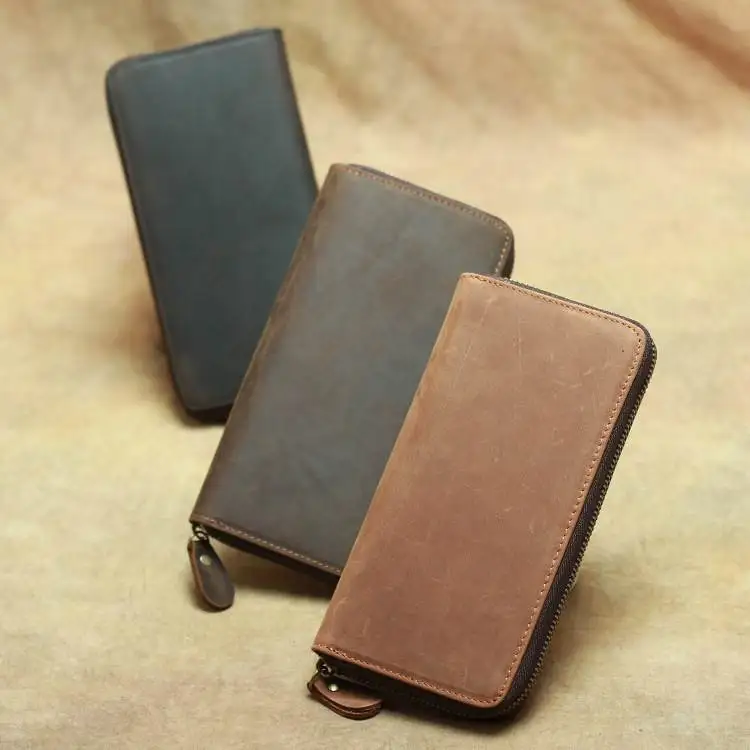 Handmade Long Wallet Top Layer Cowhide Leather Men's Handbag Multi-Card Slot Vintage Silver Single Pull Zipper Wallet
Handmade Long Wallet Top Layer Cowhide Leather Men's Handbag Multi-Card Slot Vintage Silver Single Pull Zipper Wallet