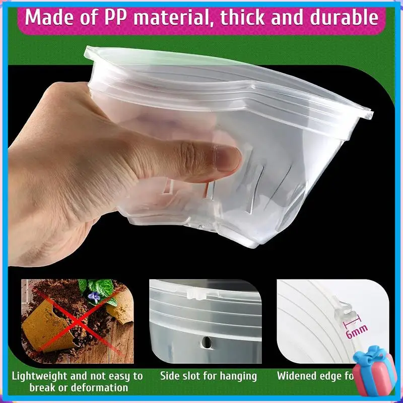 9 Pack Clear Pot With Holes For Repotting, 3 Each Of 4.8, 5.7 And 6.4 Inch, Plastic Flower Plant Pot Indoor Outdoor Easy To Use
9 Pack Clear Pot With Holes For Repotting, 3 Each Of 4.8, 5.7 And 6.4 Inch, Plastic Flower Plant Pot Indoor Outdoor Easy To Use