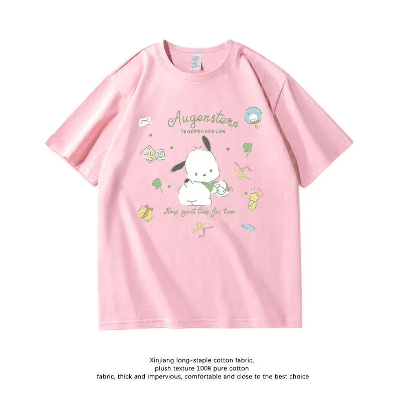Корейская версия детской футболки Sanrio Anime Co Branded с принтом, комплект для родителей и детей, 100% чистый хлопок, свободный крой, короткий рукав
Корейская версия детской футболки Sanrio Anime Co Branded с принтом, комплект для родителей и детей, 100% чистый хлопок, свободный крой, короткий рукав