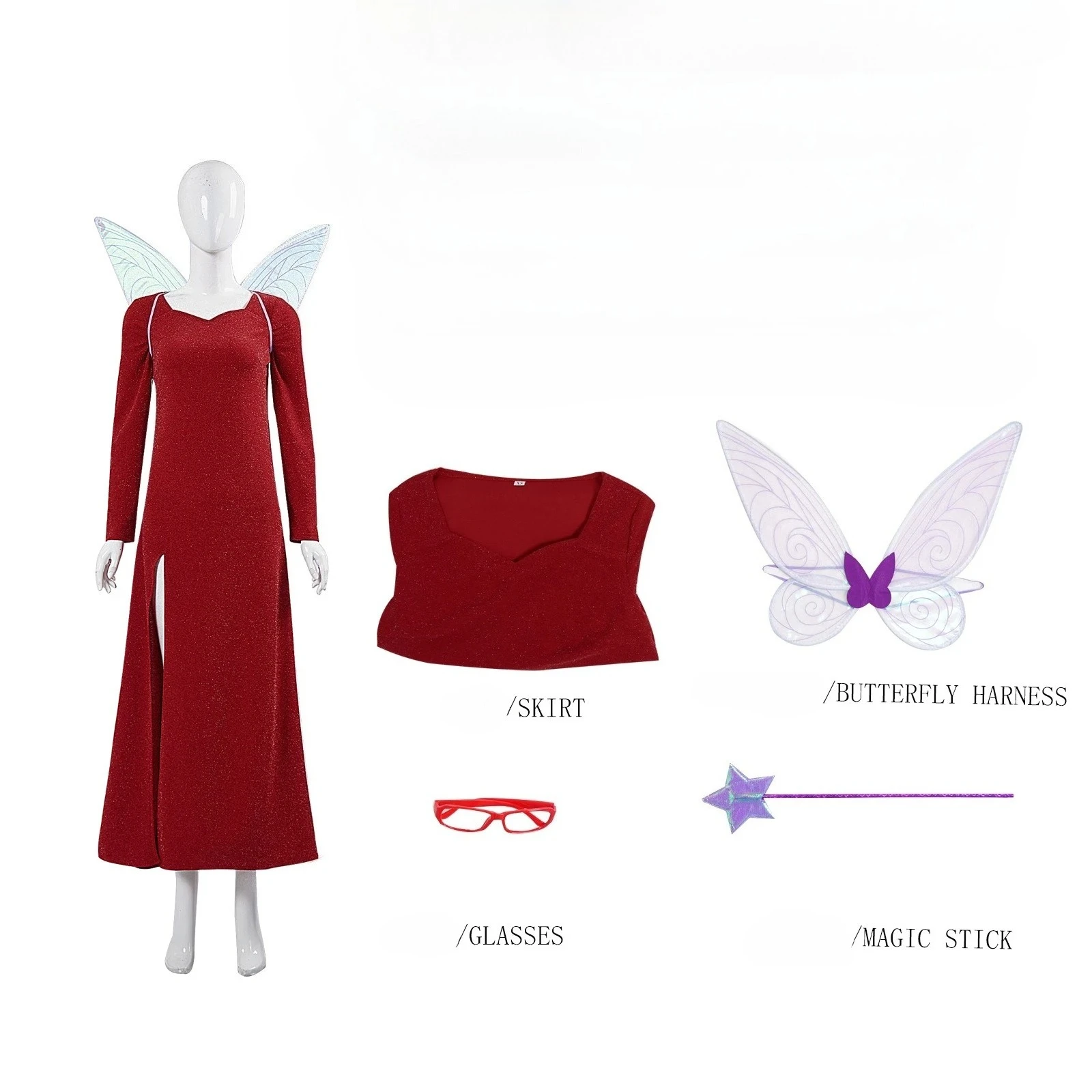 Movie Shrek Cosplay Costume Red Fairy Long Dress with Wing Full Set Halloween Masquerade Carnival Party Outfits for Women
Movie Shrek Cosplay Costume Red Fairy Long Dress with Wing Full Set Halloween Masquerade Carnival Party Outfits for Women