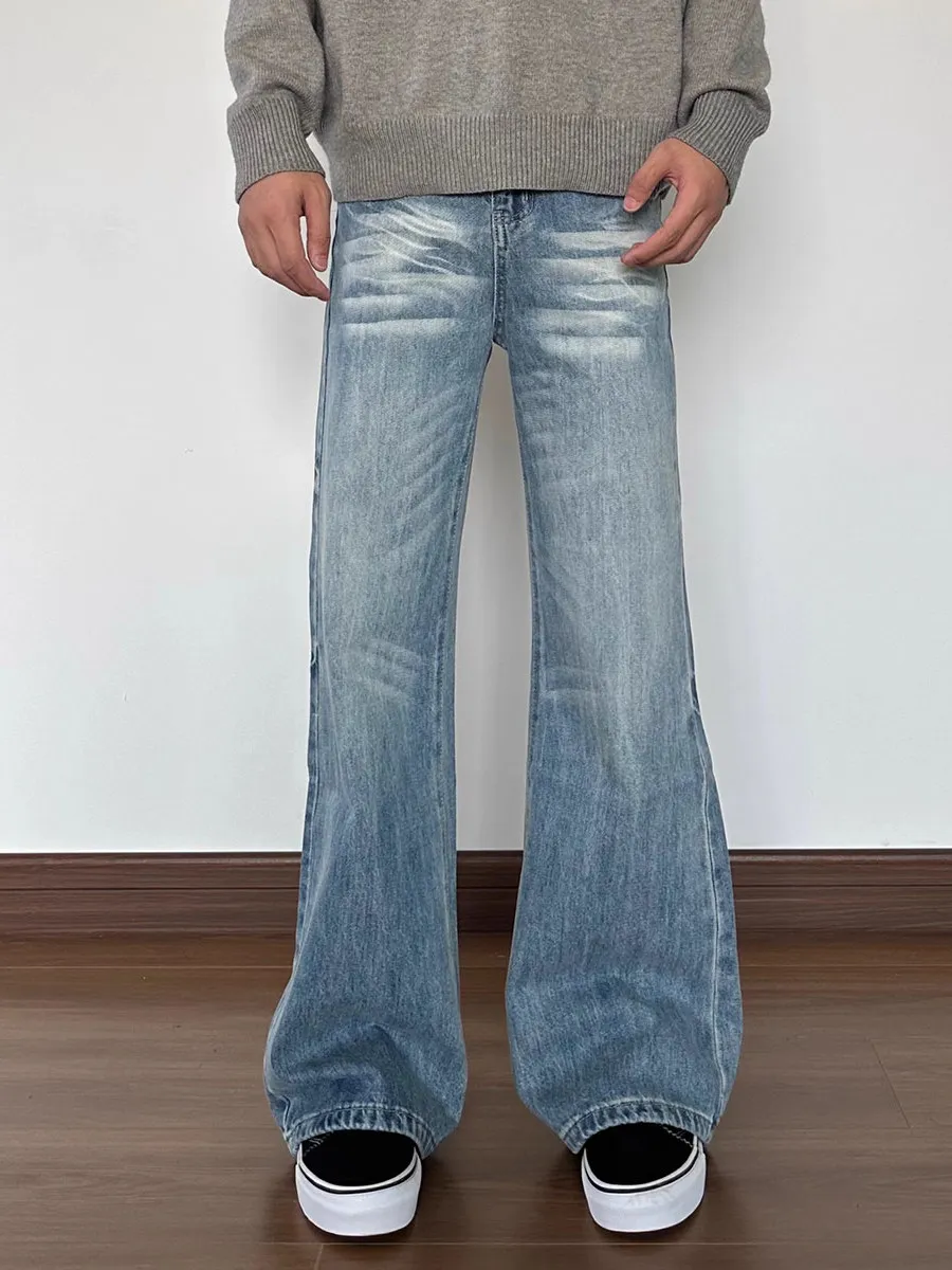 Retro American Design Loose Straight Leg Jeans Men's Bell Bot Water Waed Faded High Street Trend Youth All Seasons
Retro American Design Loose Straight Leg Jeans Men's Bell Bot Water Waed Faded High Street Trend Youth All Seasons