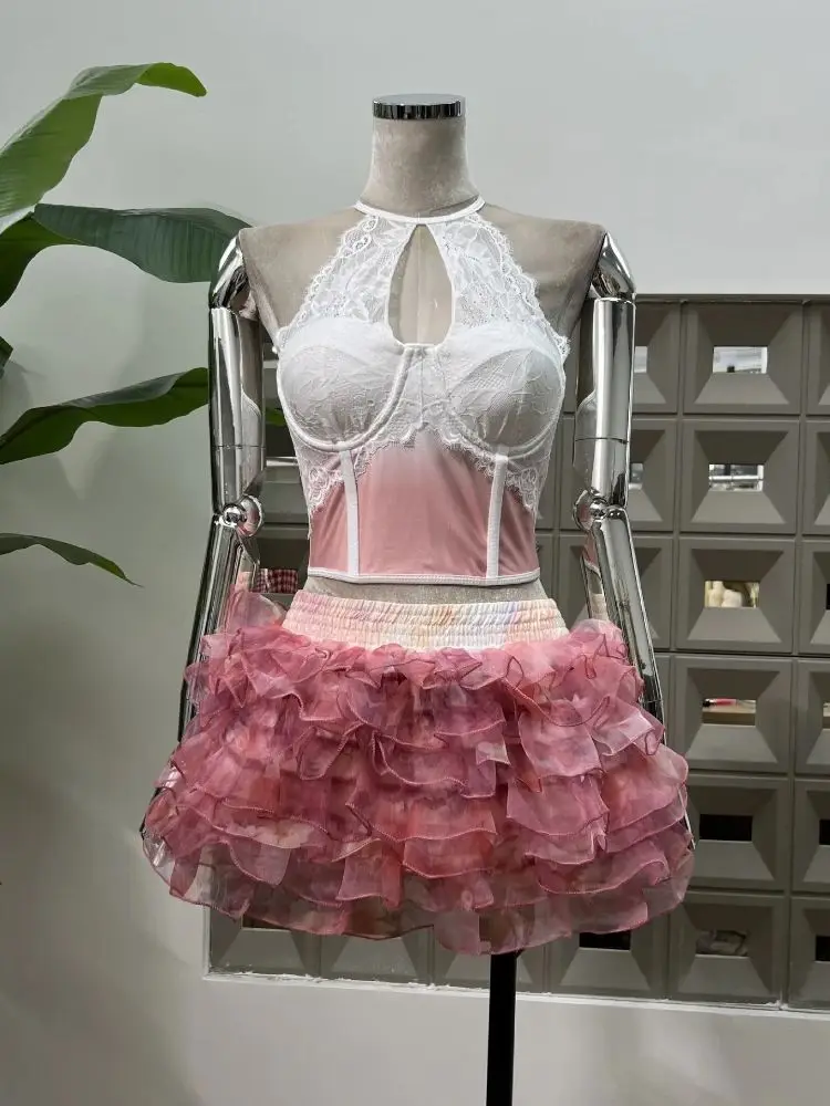 New Fashion Two Pieces Event Dress Sexy Lace Top Ruffles Skirt Sets Birthday Celebrate Party Night Club Bar Women's Outfit
New Fashion Two Pieces Event Dress Sexy Lace Top Ruffles Skirt Sets Birthday Celebrate Party Night Club Bar Women's Outfit