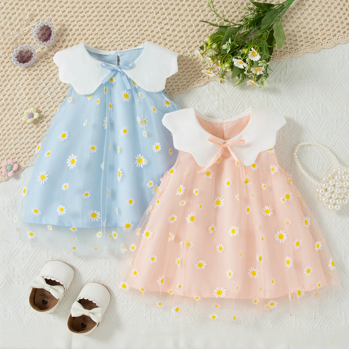 0-2 Years Baby Pink Dress Bow Doll Collar Daisy Flower Print Sleeveless Gauze Dress Summer Girl Park Play Clothes
0-2 Years Baby Pink Dress Bow Doll Collar Daisy Flower Print Sleeveless Gauze Dress Summer Girl Park Play Clothes