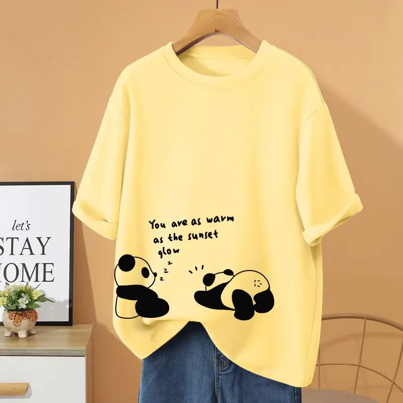 Summer Women Clothing Casual Loose T-shirt Fashion Comfortable Pullovers Cartoon Printed O-neck Tops
Summer Women Clothing Casual Loose T-shirt Fashion Comfortable Pullovers Cartoon Printed O-neck Tops