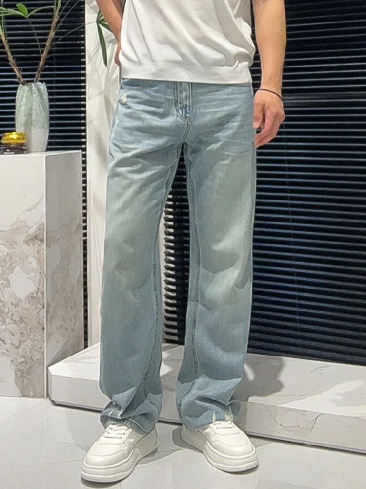 Summer 2026 Men's Straight Leg Jeans Blue Clean Version Versatile Loose Wide Leg Pants Casual High Street Blue Denim Jeans
Summer 2026 Men's Straight Leg Jeans Blue Clean Version Versatile Loose Wide Leg Pants Casual High Street Blue Denim Jeans
