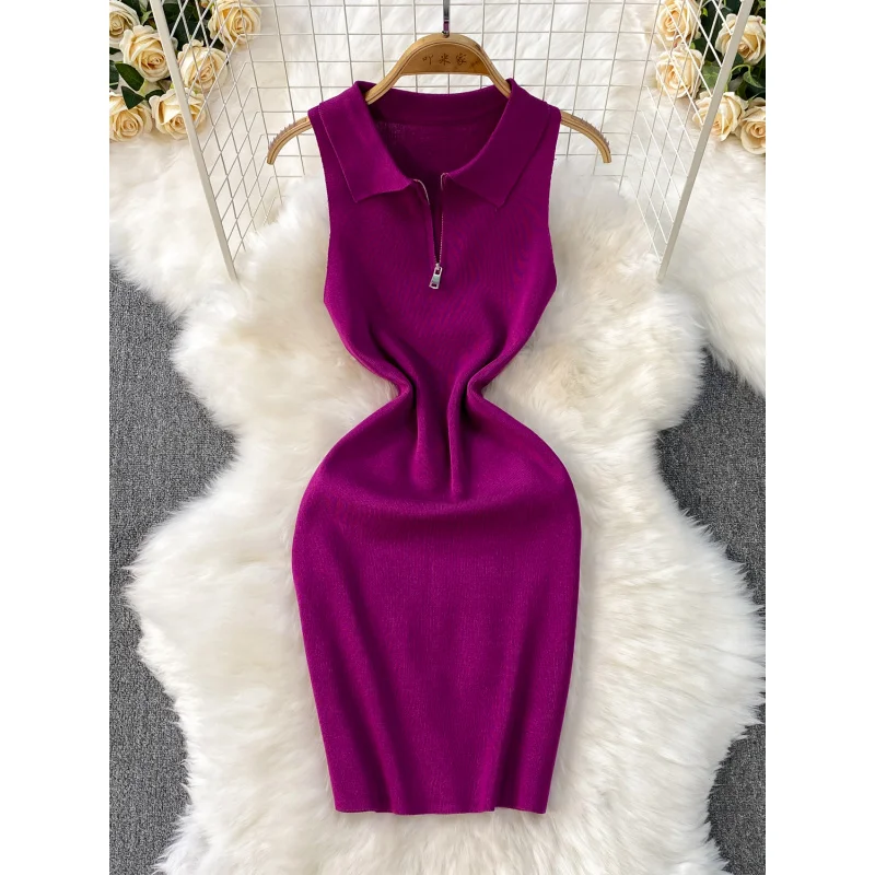 Chic slim women summer polo neck knitted bodycon mini short tank dress casual sheath party solid sexy zipper night club vestidos
Chic slim women summer polo neck knitted bodycon mini short tank dress casual sheath party solid sexy zipper night club vestidos