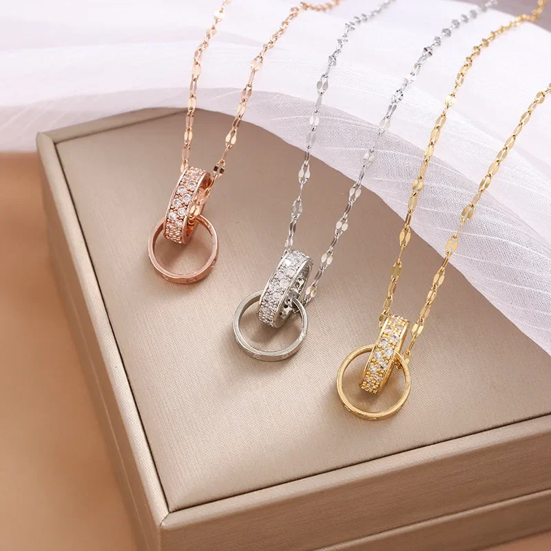 Fashionable clothing necklaces, retro necklaces, 2025 double-ring necklaces, cold wind women's collarbone necklaces
Fashionable clothing necklaces, retro necklaces, 2025 double-ring necklaces, cold wind women's collarbone necklaces