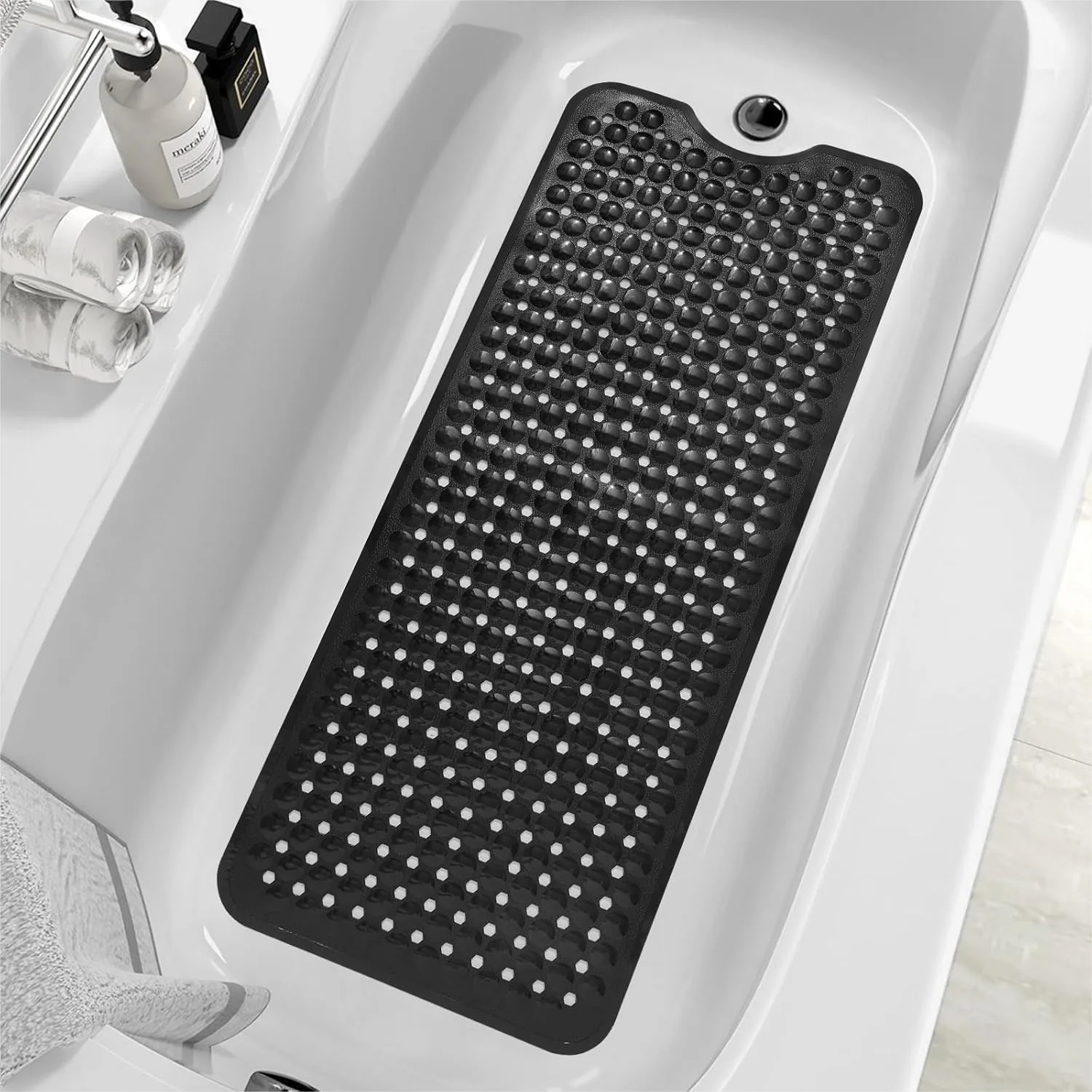 Non Slip Shower Mat for Bathtub, 40x16 Inches Extra Long Bath Mat with Suction Cups and Drain Holes, Machine Washable Anti Slip
Non Slip Shower Mat for Bathtub, 40x16 Inches Extra Long Bath Mat with Suction Cups and Drain Holes, Machine Washable Anti Slip