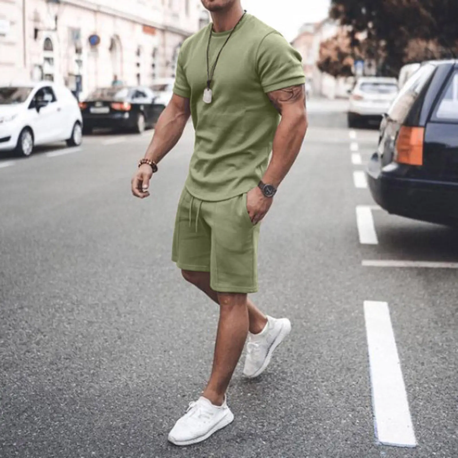 Men's Casual Sports Suit orts SVE ort Summer Clothing Set T-irt ort Sve ort Pants No Brand Registered Trademark 
Men's Casual Sports Suit orts SVE ort Summer Clothing Set T-irt ort Sve ort Pants No Brand Registered Trademark