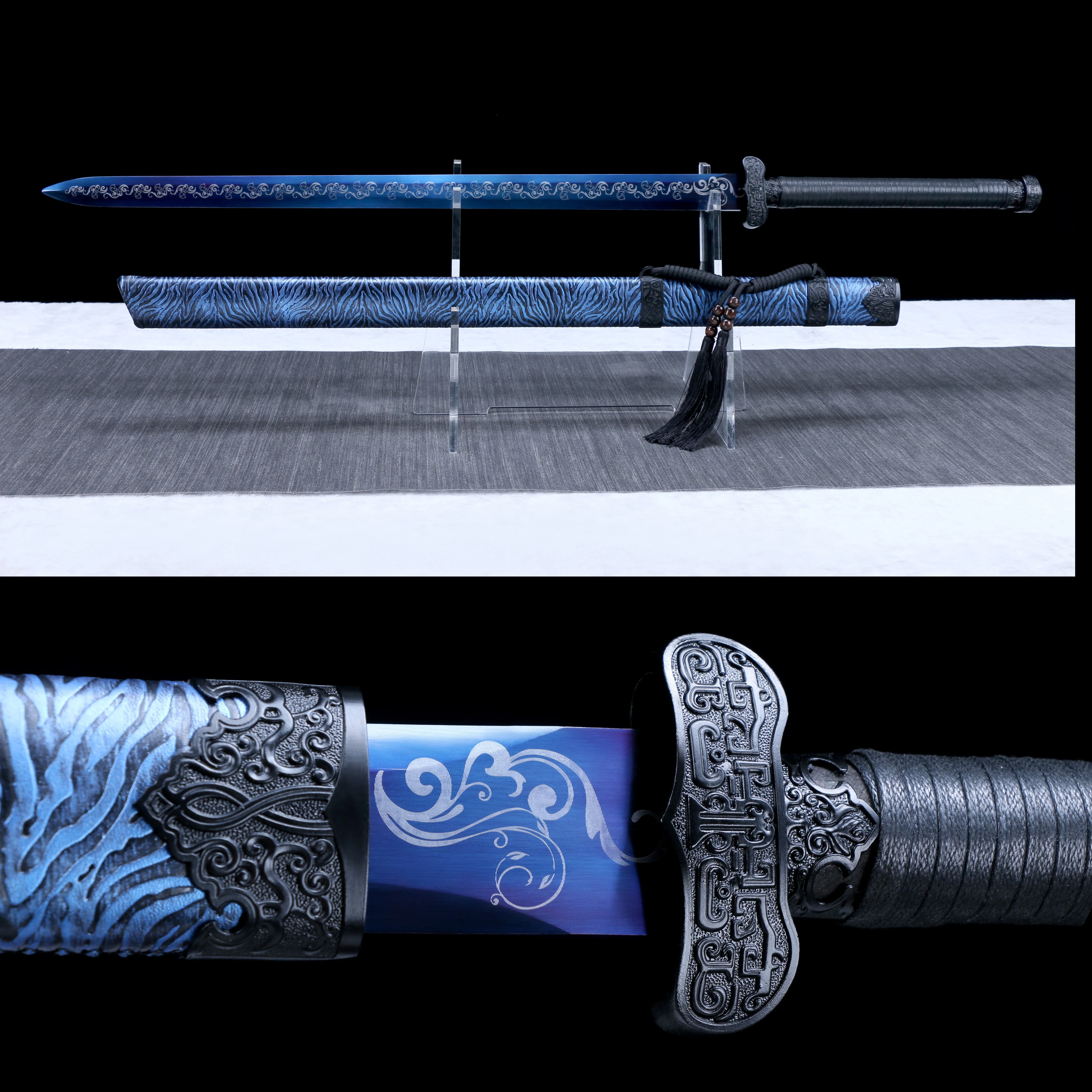 110cm Medieval blue Kuni sword pattern carving Battle sword True Steel sword fighting training Kung Fu Martial arts free katana
110cm Medieval blue Kuni sword pattern carving Battle sword True Steel sword fighting training Kung Fu Martial arts free katana